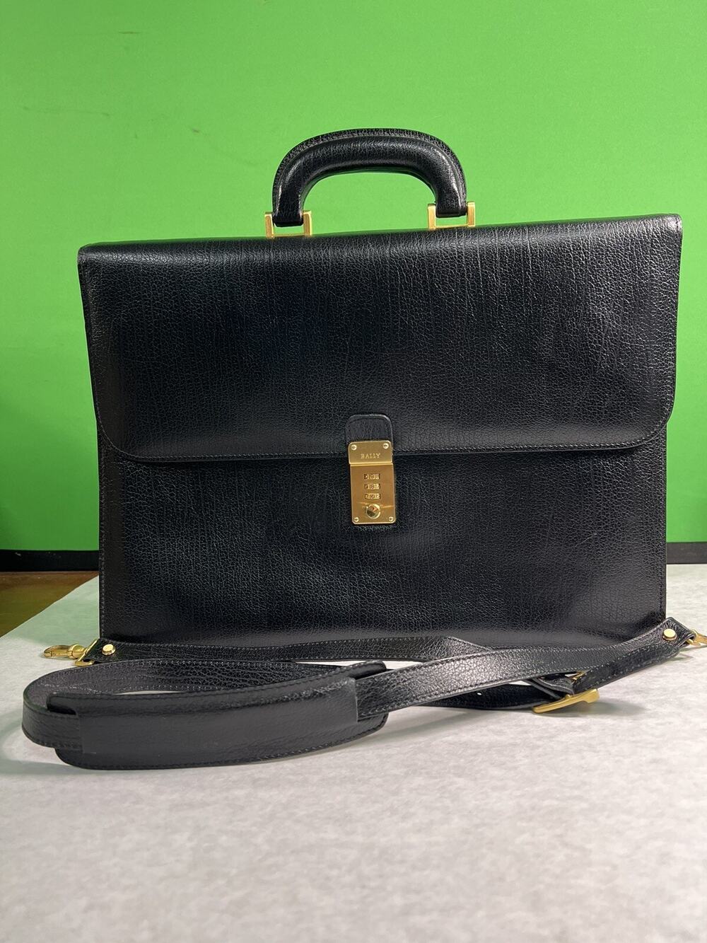 Vintage Leather Bally Briefcase Attaché, Mint Condition Combination Lock